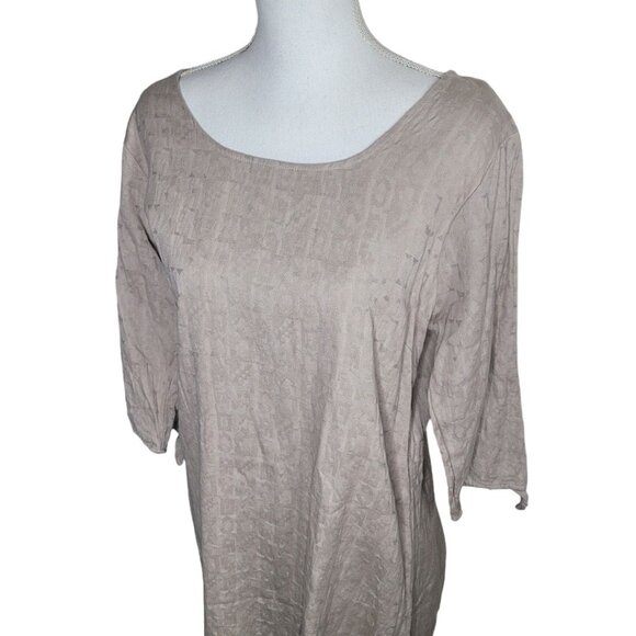 Garnett‎ Hill Dress Tan Midi Womens Size 12 Embossed Tie Sleeves - Picture 10 of 11